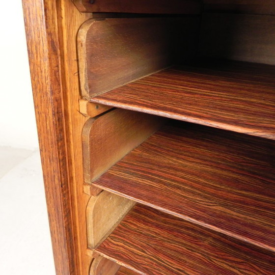 Image 1 of Armadio in rovere con serranda avvolgibile, 1 anta, altezza 123 cm, anni '30