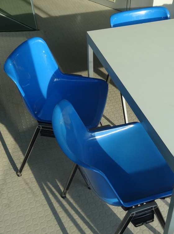 Image 1 of 8x Vintage Design Stoel TECNO Modus SM203 - Origineel Italiaans Design - Blauw