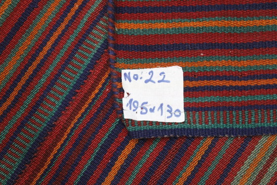 Image 1 of Jajim Kelim Fars tissé à la main 195x130