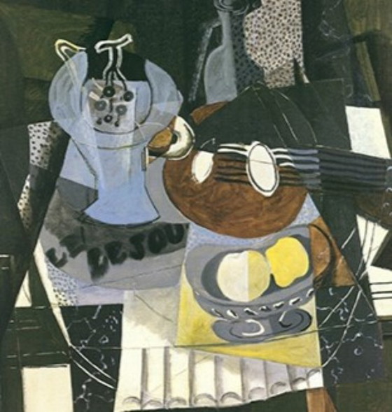 Image 1 of Georges Braque "Nature Morte Au Compotier, Bouteille Et Mandoline" Stampa artistica secondo l'originale del 1930