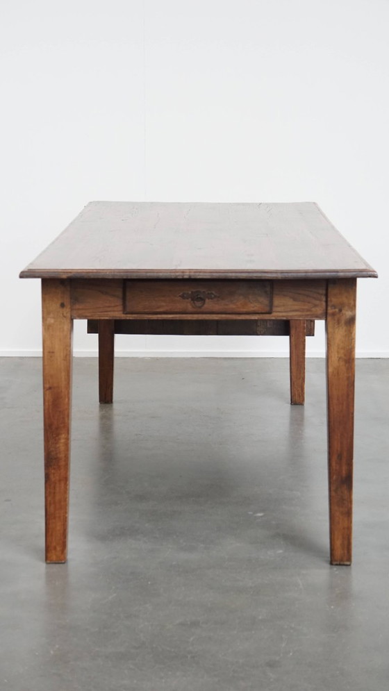 Image 1 of Table de salle à manger ancienne en chêne du début des années 1900 avec plateau rabattable d'un côté