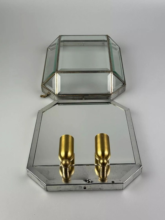 Image 1 of 60's 70's Applique murale verre & métal Vintage Space Age Design