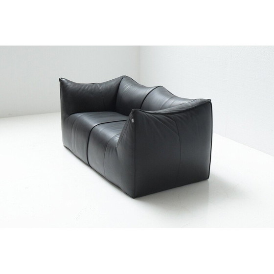 Image 1 of Vintage "Le bambole" sofa in black leather by Mario Bellini for B and B, Italy 1970