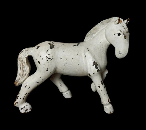 Cavallo in legno intagliato – Arte popolare – Francia/Svizzera, circa 1880