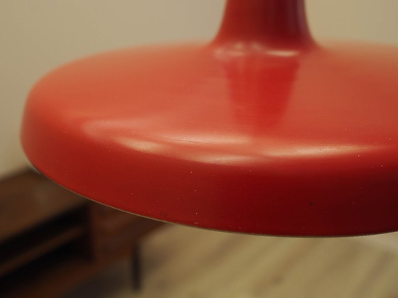 Lampada a sospensione industriale danese in metallo rosso, design moderno scandinavo, anni '60 (photo 8 of 12)