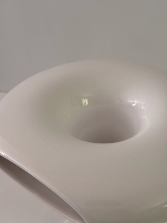 Image 1 of Marc Newson Sci-Fi Vase for Cor Unum, 1993, White Glazed Ceramic, New in Original Box, Signed