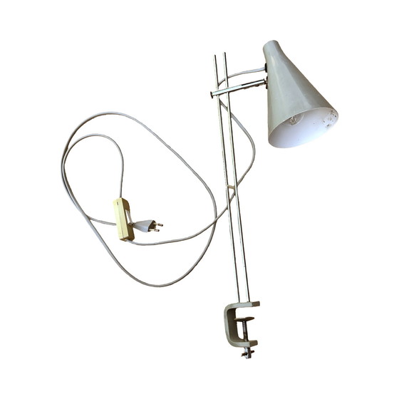 Image 1 of Graue Schreibtischlampe, entworfen von J. Hurka, Lidokov, Tschechoslowakei, 1960er Jahre