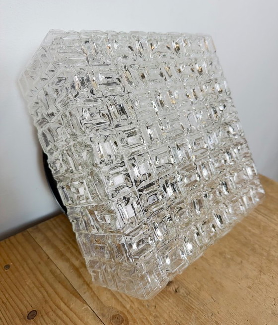 Vintage Glass Wall Or Ceiling Light, 1970s, Metal, Transparent, Modern (photo 6 of 15)