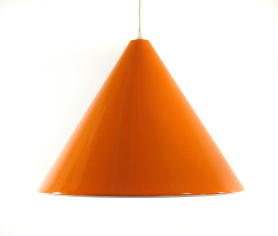 Arne Jacobsen Poulsen lampada da biliardo arancione anni '60 – Louis Poulsen, Lampade a sospensione (photo 2 of 7)