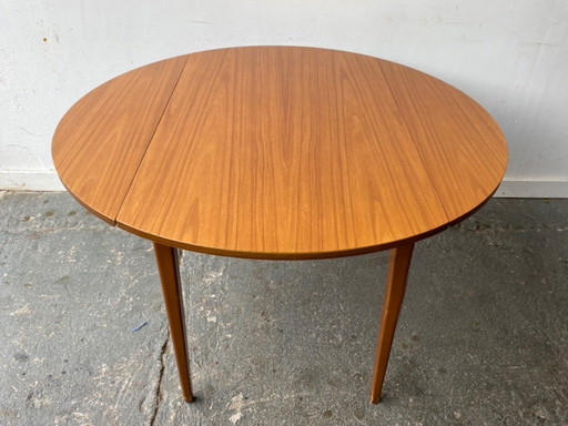 Petite table de salle à manger à feuilles tombantes du Mid Century avec plateau en Formica