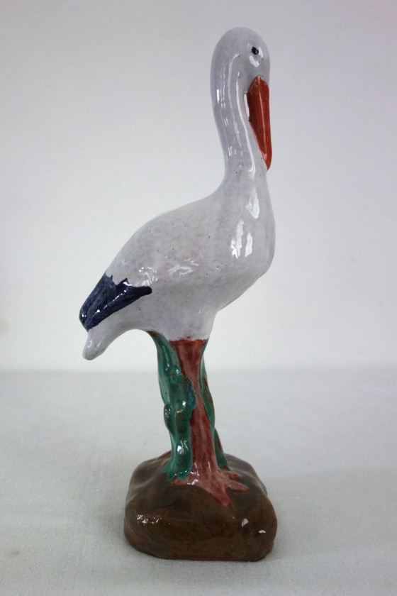 Image 1 of Vintage ceramic stork from the 1950s/60s