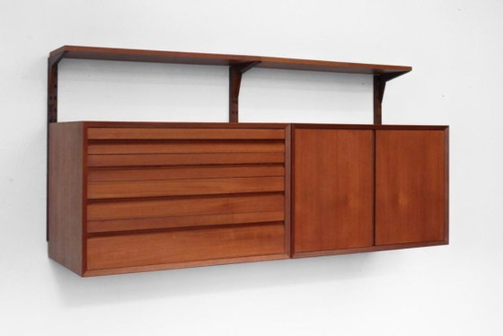 1/2 Poul Cadovius Royal System Credenza Cassetto Scaffale Teak – Scaffali a muro, Legno (photo 2 of 20)