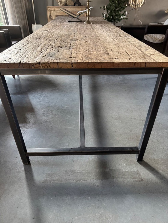 Image 1 of ¡Mesa de comedor grande de roble hecha a mano, rústica y robusta, de 320 cm!