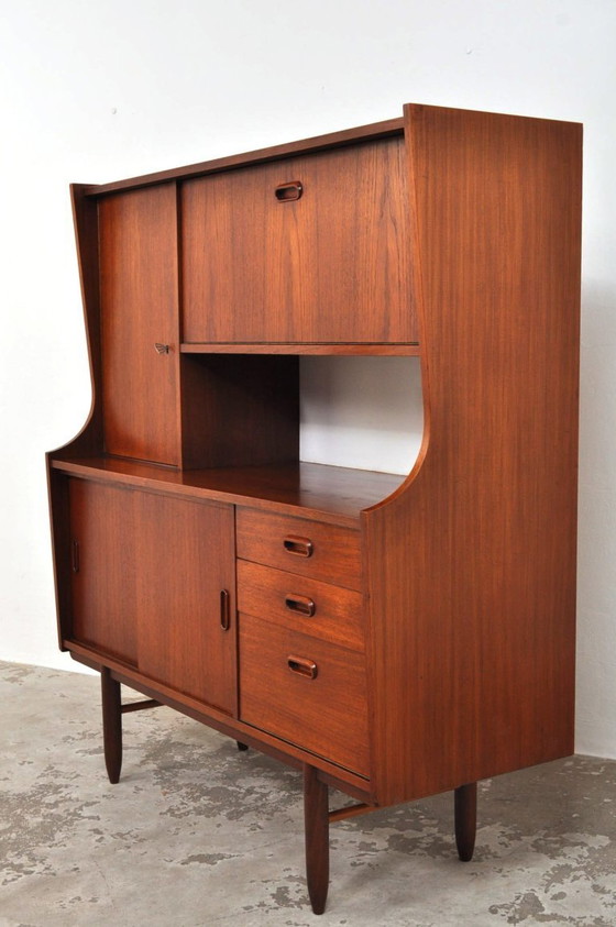 Image 1 of Vintage medium highboard in teak, 1960s