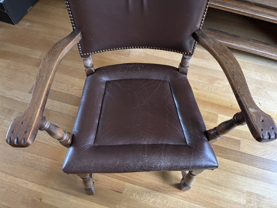 Five Classic Artifort Armchairs Model Number 680 – Leather, Wood (photo 8 of 15)