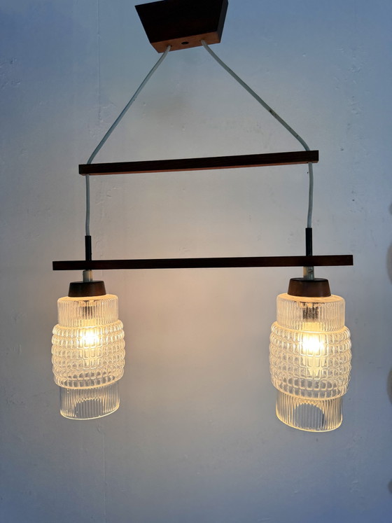 Image 1 of Lampada a sospensione vintage danese in teak anni '60