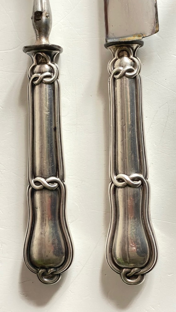 Image 1 of COUVERTS à Viande Argent et Métal argenté PARIS France