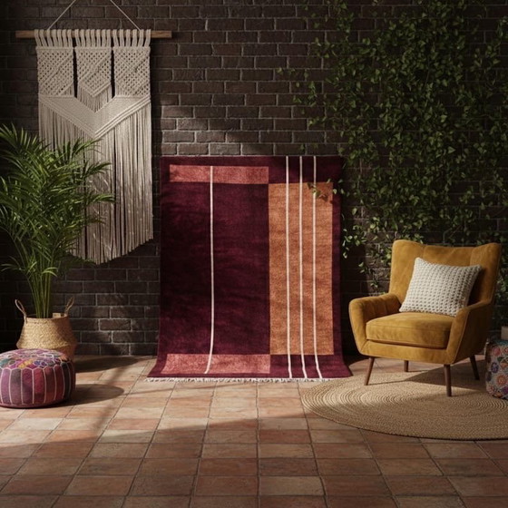 Image 1 of Tapis en laine pure tissé main traditionnelle taille 1,5/2,5 m