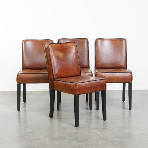4 x Comfortabele eetkamerstoel gemaakt van schapenleer
