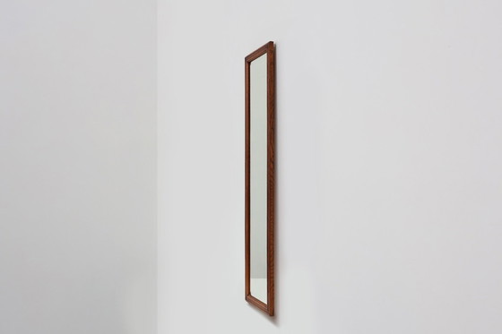 Image 1 of French art deco mirror with carved oak frame, ca. 1930s