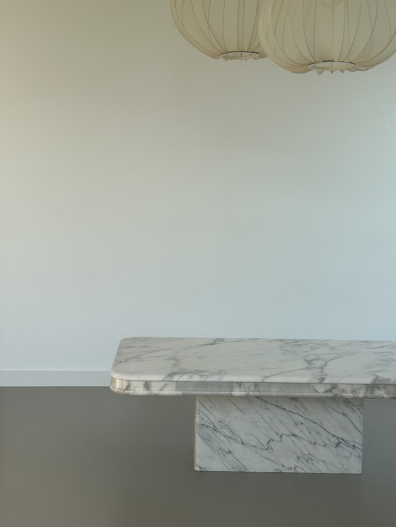 Image 1 of Vintage Carrara Bianco marble stone Italian coffee table 70s
