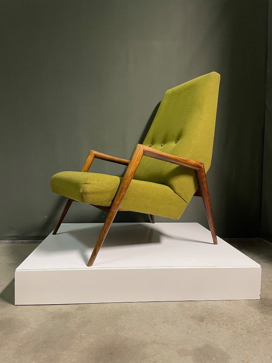Rare fauteuil lounge Rob Parry Triennale, Gelderland, Bois, Textile, Vert, Mid Century Modern (photo 6 sur 7)