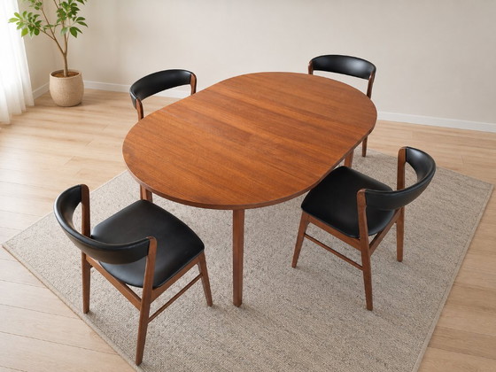 Image 1 of 4 Deense teakhouten stoelen met bijpassende uitschuifbare tafel / jaren 60 / van Sax