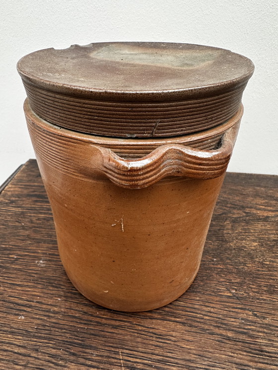 Image 1 of Antica pentola in gres - H 17 cm - arredamento vintage