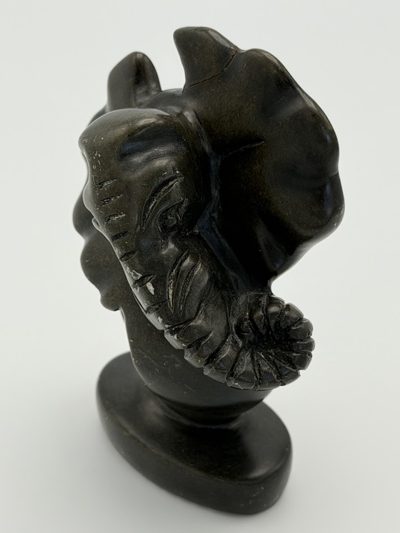 Image 1 of Éléphant en stéatite vintage – sculpté à la main – Statue africaine