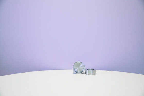 Vintage set x2 aluminum Candle holders Menu, Menu A/S, Aluminium, Silver, Modern (photo 4 of 5)