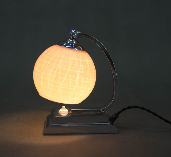 Image 1 of Table Or Bedside Pink Lamp, 1930S