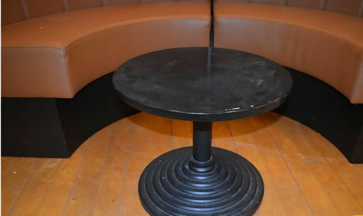 Set Half Round Dinner Sofas (Skai Upholstery) with Table - As Good As New!