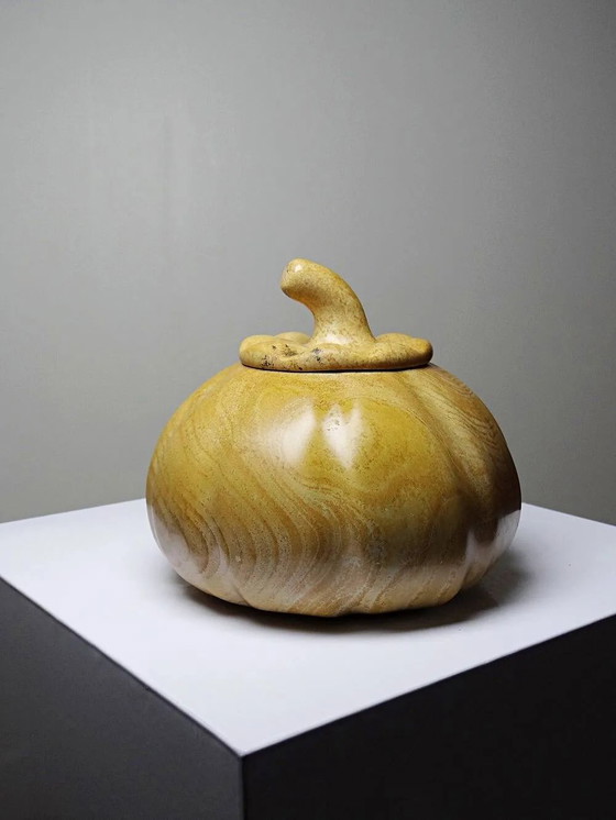 Scatola in pietra vintage intagliata e lucidata, artigianato vintage zucca – Stoviglie (photo 4 of 14)