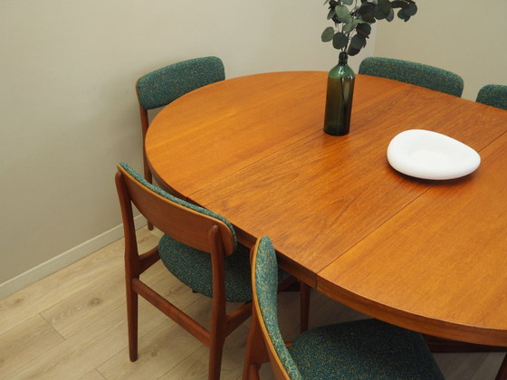 Image 1 of Mesa redonda de teca, diseño danés, años 70, producción: Dinamarca