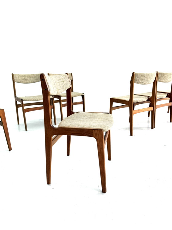 Set di 10 sedie da pranzo vintage, Erik Buch '60 – Wood, Textile (photo 10 of 13)