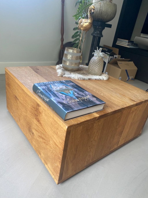 Table basse Boîte en vieux chêne