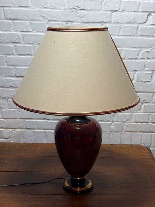 Grande lanterne de sol vintage – Verre bleu cobalt et fer forgé – 74 cm