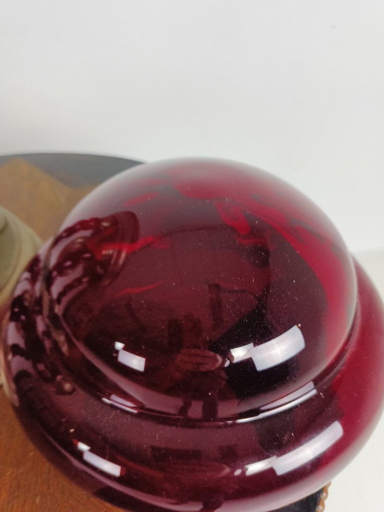 Image 1 of Unique Vintage Tin Lamp with Clock Mechanism from Italy