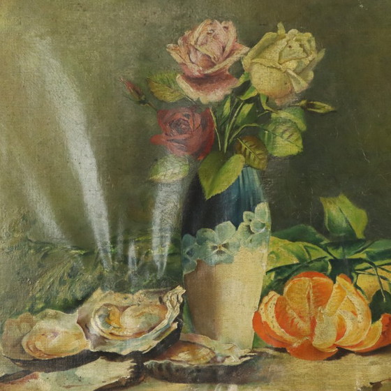 Image 1 of Antiek Schilderij Olie op Doek 1912
