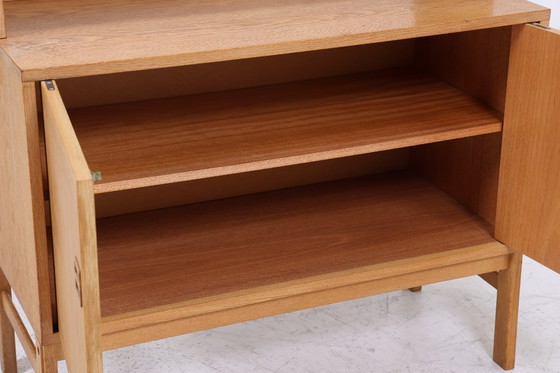 Image 1 of Vintage vitrinekast 60s | Mid Century glazen kast retro plank hout opslag #05-92