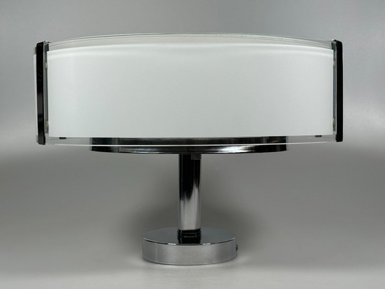 Image 1 of Plafondlamp uit de jaren 70/80 van Honsel Leuchten Duitsland, glas, chroom, Space Age