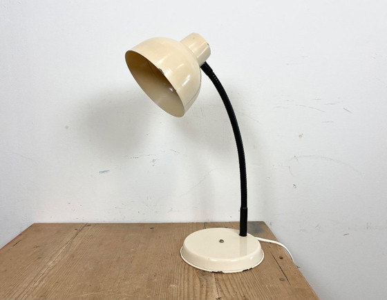 Image 1 of Beige Industrial Gooseneck Table Lamp, 1960s