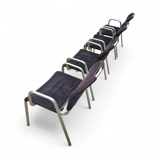 4 x black upholstery Castiglietta dining Chairs by Castiglioni for Zanotta / Italy 1960s (photo 26 of 26)