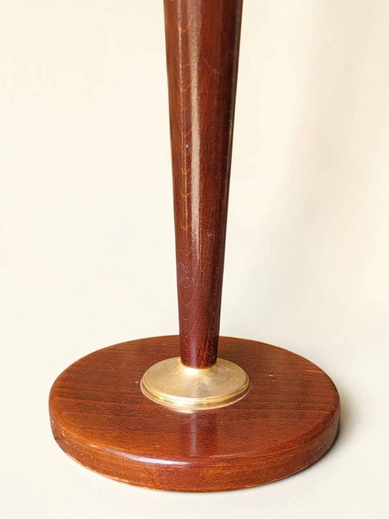 Unilux Design Mazda Lamp 1960s – Table lamps, Wood, Cotton, Mid Century Modern (photo 3 of 11)