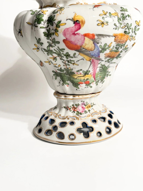 Vase brûleur à parfum en porcelaine française peinte à la main, années 1920 – Objets déco (photo 10 of 19)