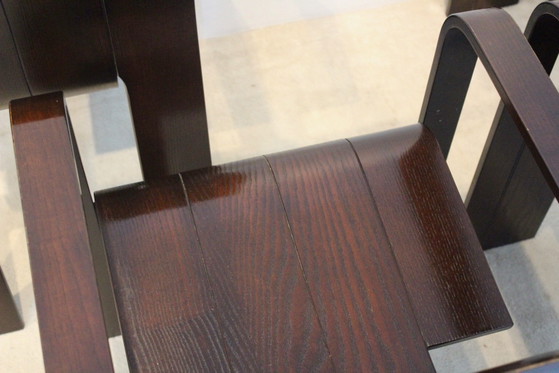 Set of four ‘Strip’ Dining Chairs with Armrests by Gijs Bakker for Castelijn (photo 10 of 14)