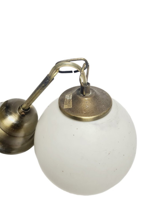 Vintage Communist Pendant Lamp, Poland, 1970s – Glass, Metal (photo 3 of 6)