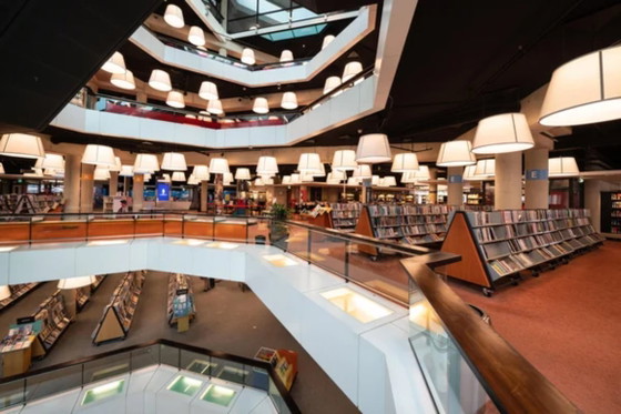 Original Zumtobel fixture from the Central Library Rotterdam, Pendant lamps, Metal, Aluminium, White, Modern (photo 2 of 5)