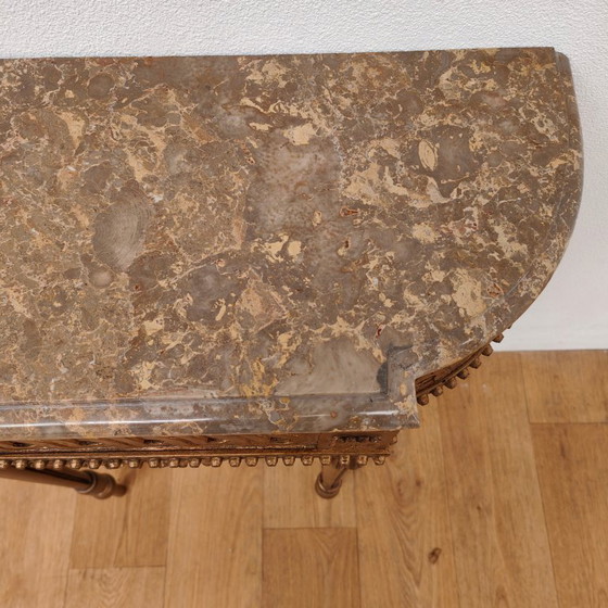 Image 1 of Console table wall console side table marble top and mirror