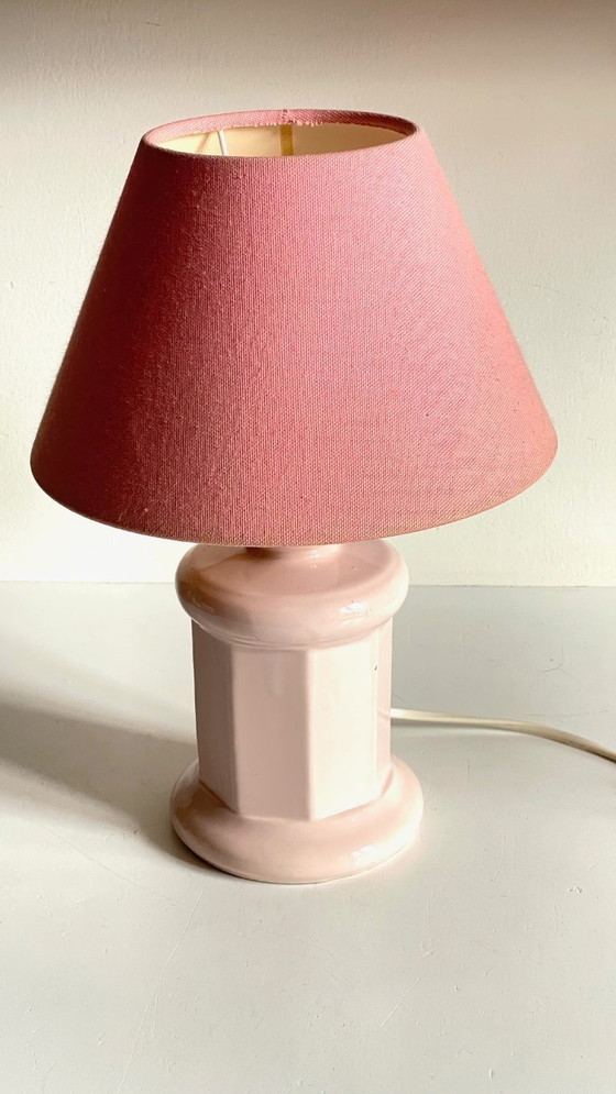 Image 1 of LAMPE Céramique Rose VINTAGE